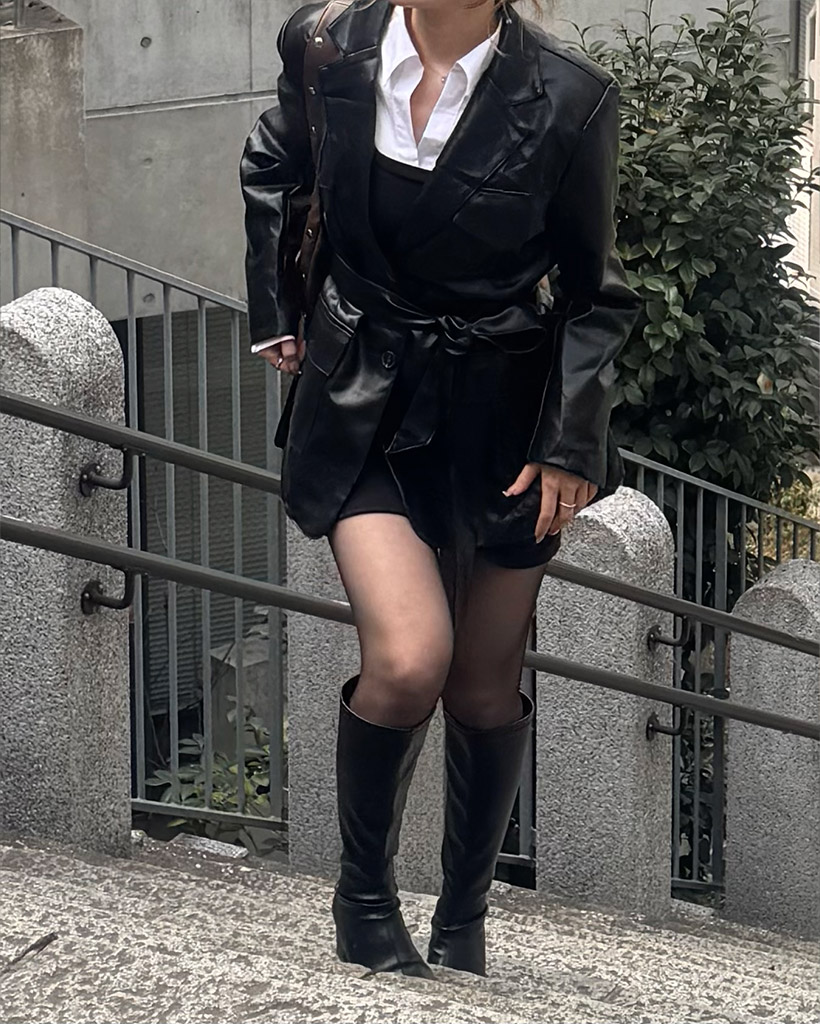 フラップポケットレザーベルトセットジャケット