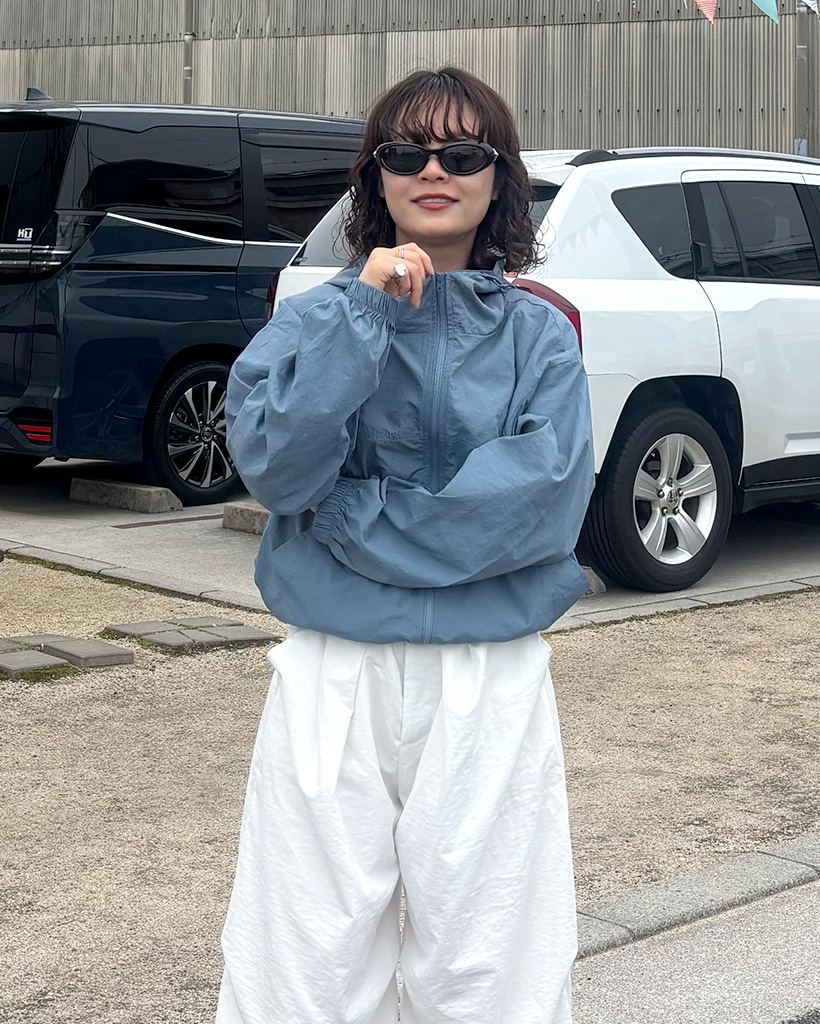 クロップドローコートウィンドブレーカー