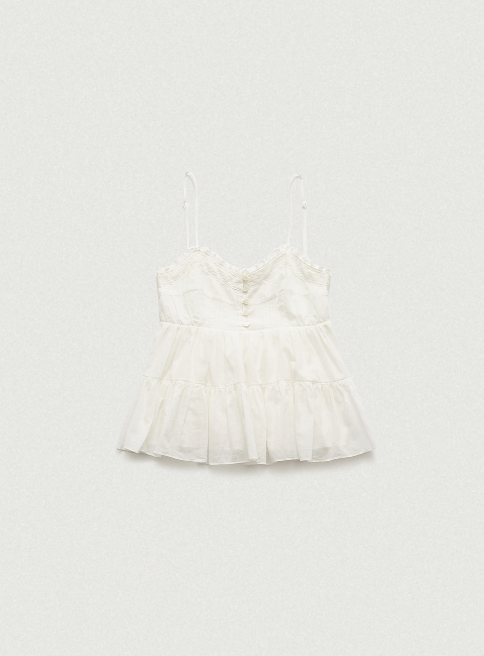 楊貴妃　スリーブ240a Oa Frill Sleeveless Top_Ivory | ファッション通販サイト NUGU