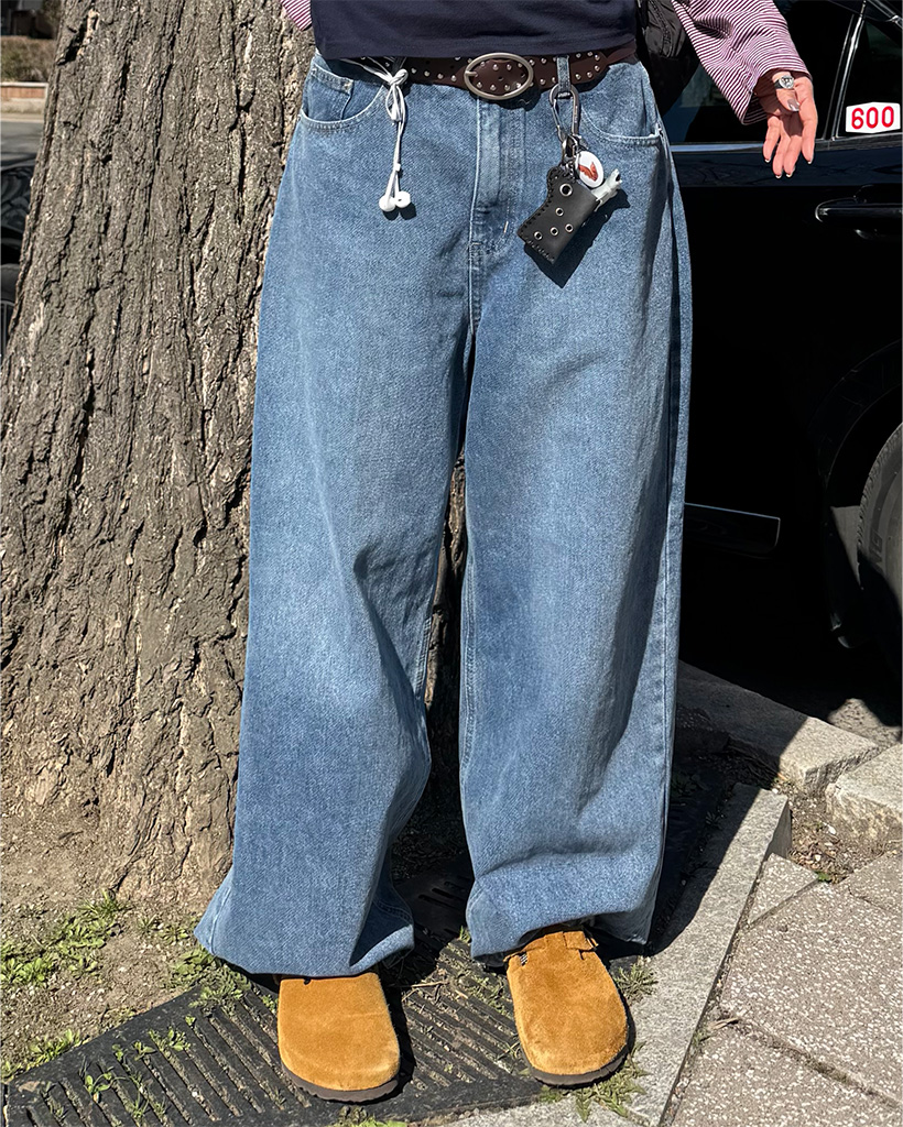 (UNISEX) ワイドデニムパンツ