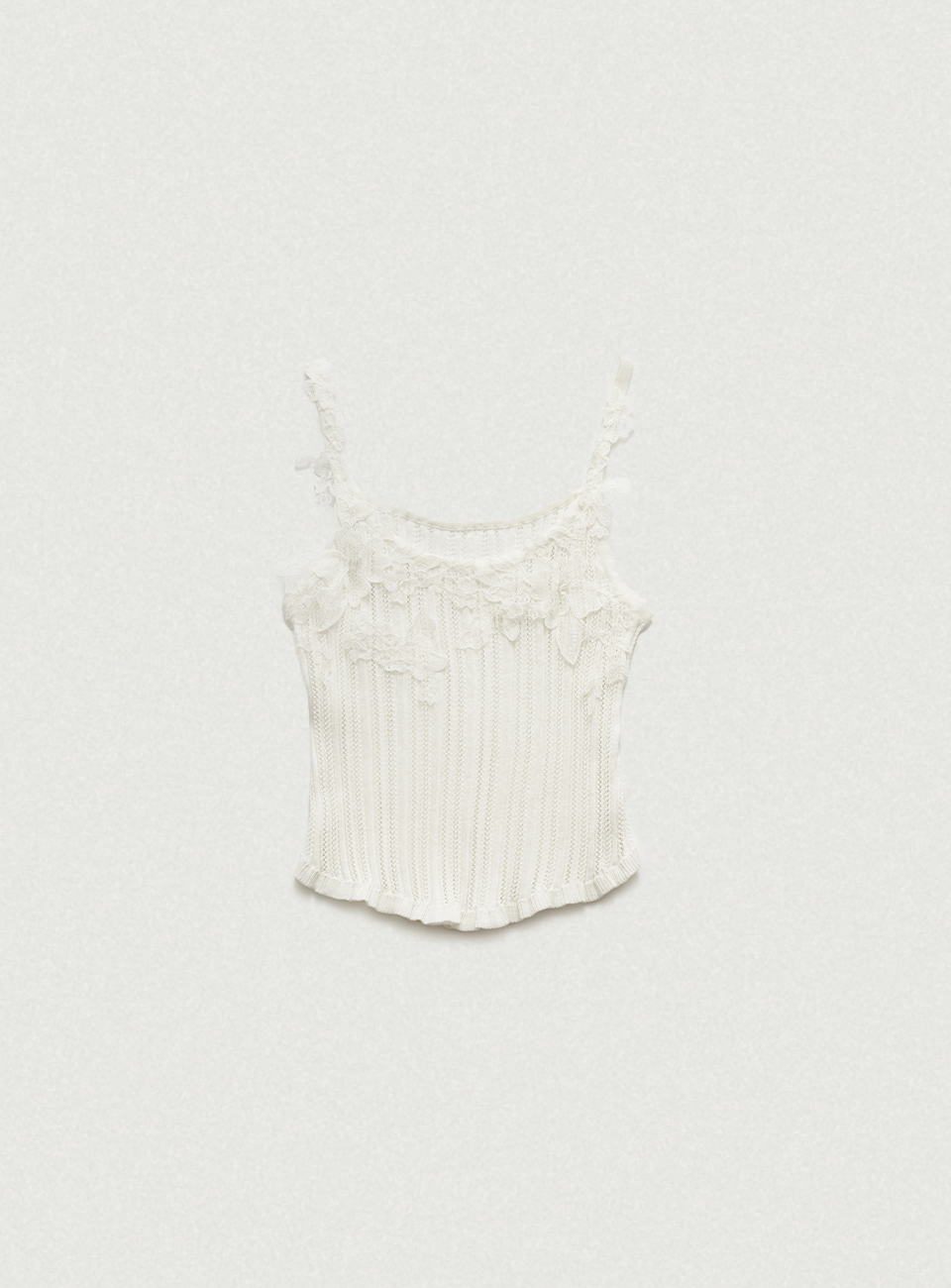 White Ravioli Lace-Trim Tank Top | ファッション通販サイト NUGU