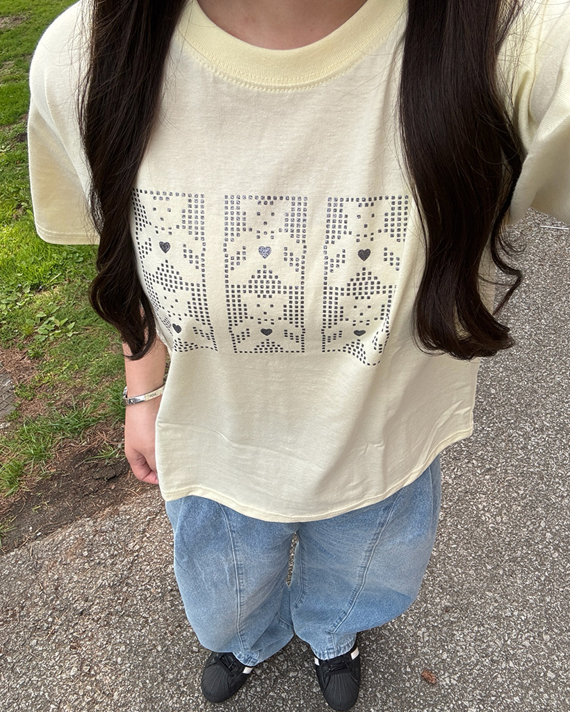 ブロックラメベアーハーフTシャツ