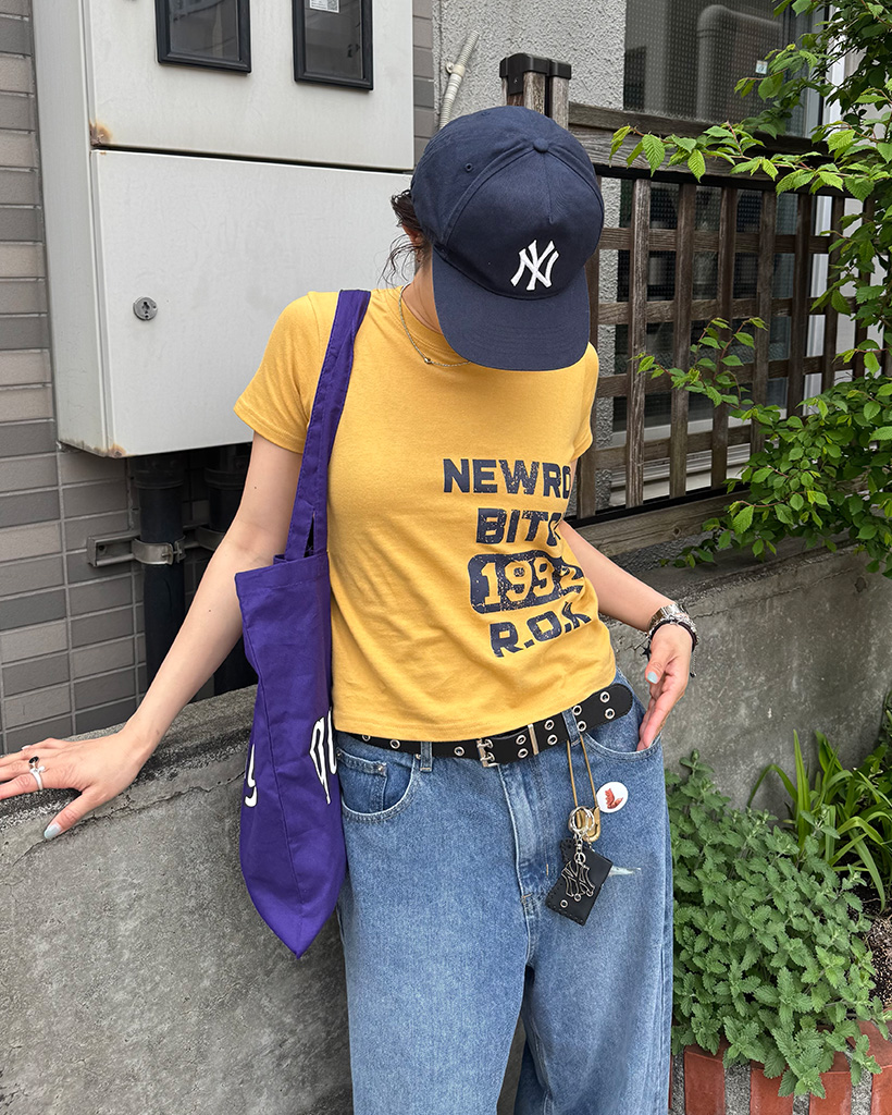 レタリングプリントTシャツ