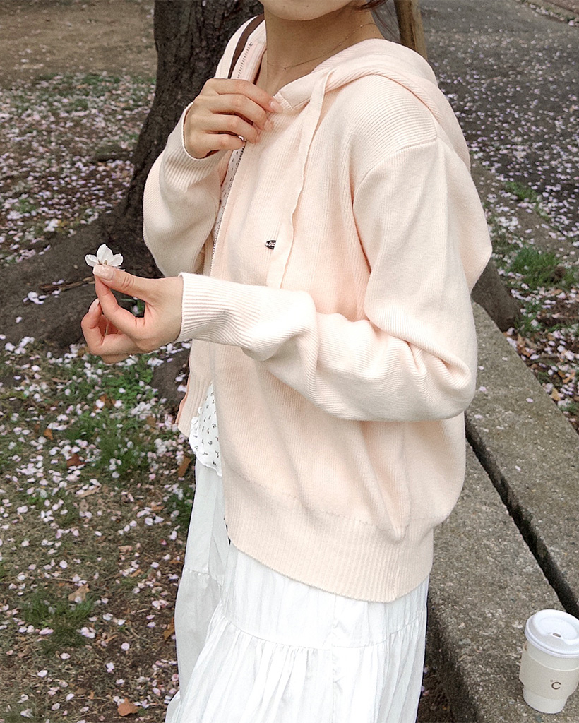 ニットジップパーカー