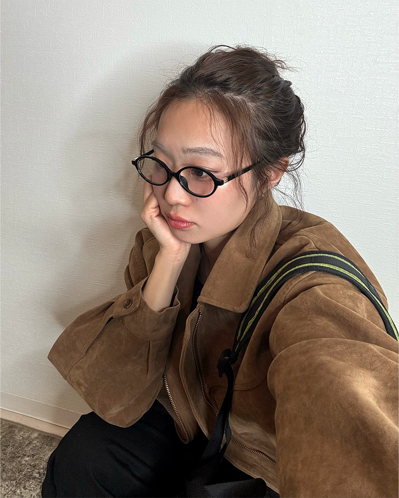 スリムオーバルフレームメガネ