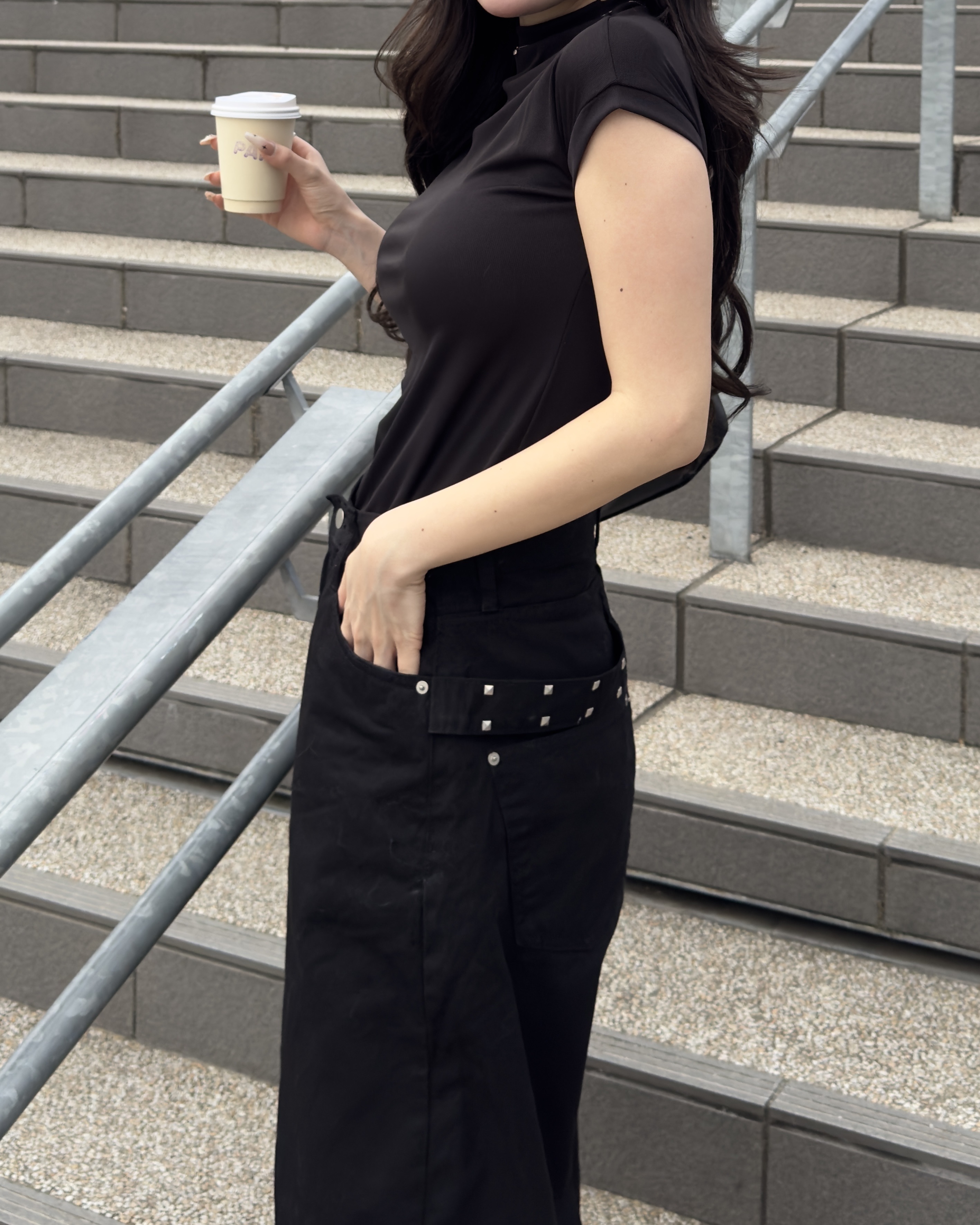 ハーフネック半袖Tシャツ