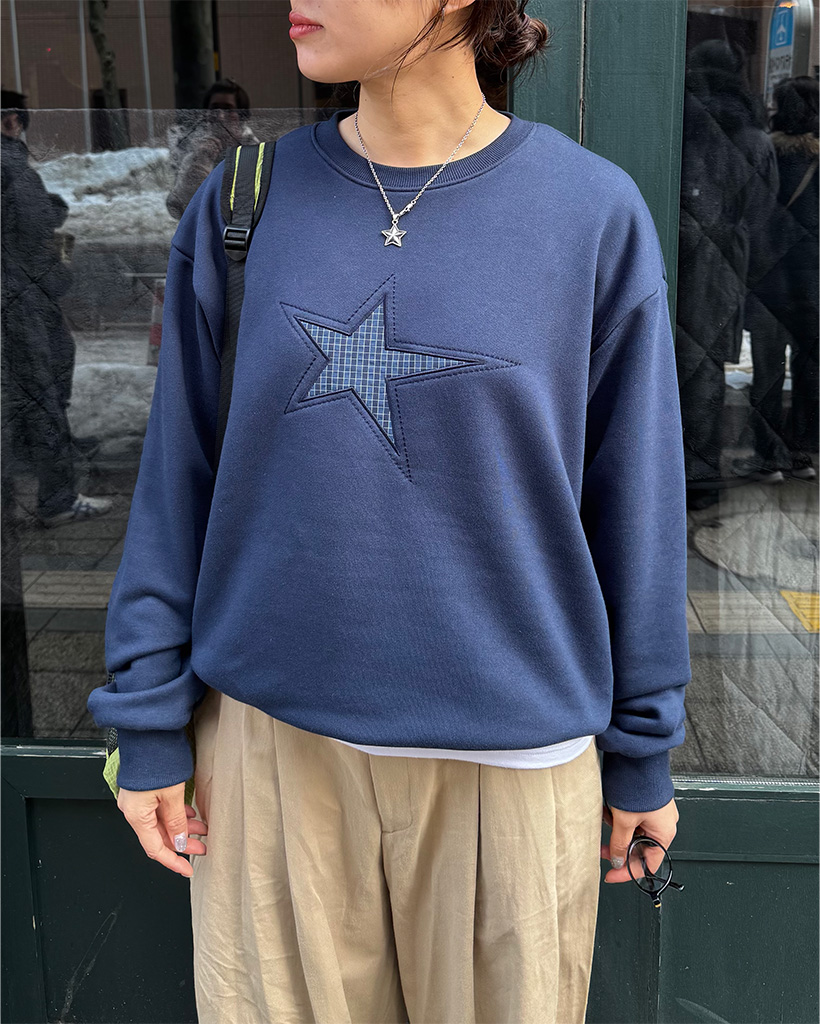 フロントスター刺繍スウェット