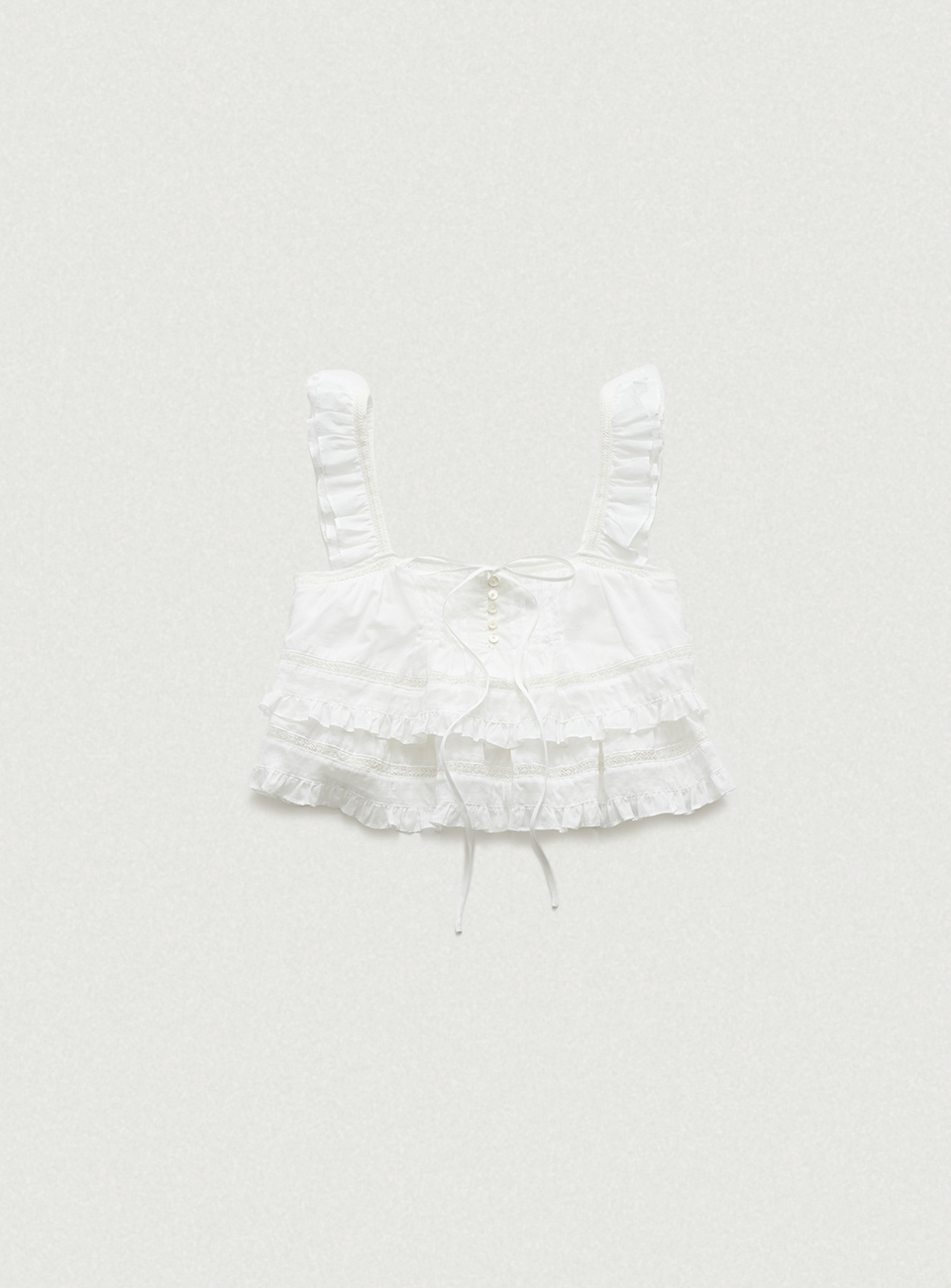 Velora Frill Wing Sleeveless Blouse_Ivory