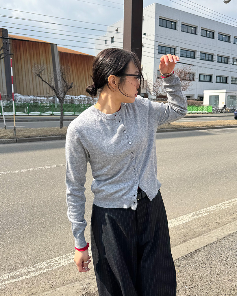 ラウンドネックカラフルカーディガン