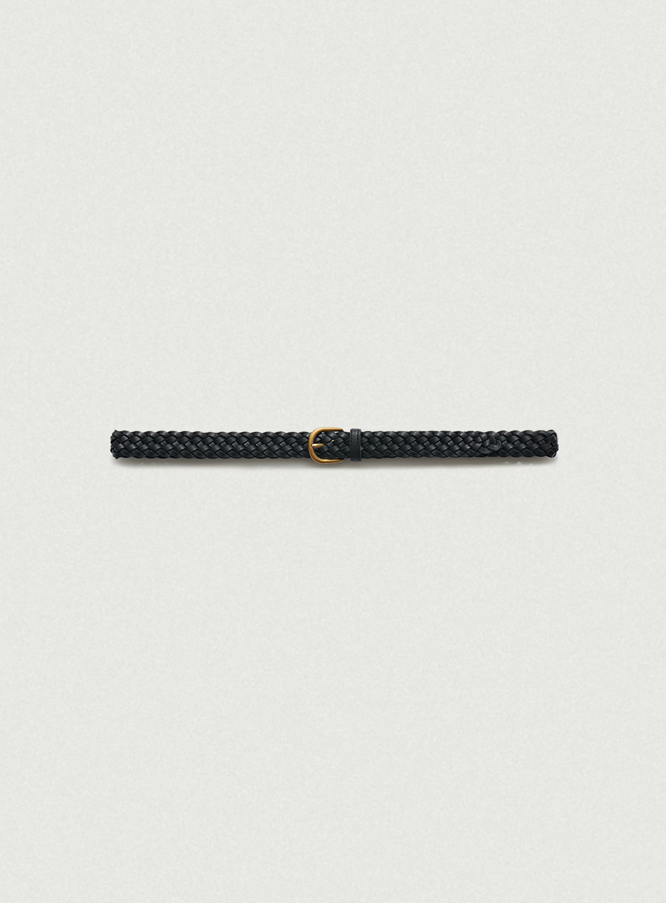 Slim Leather Twist Belt_Black