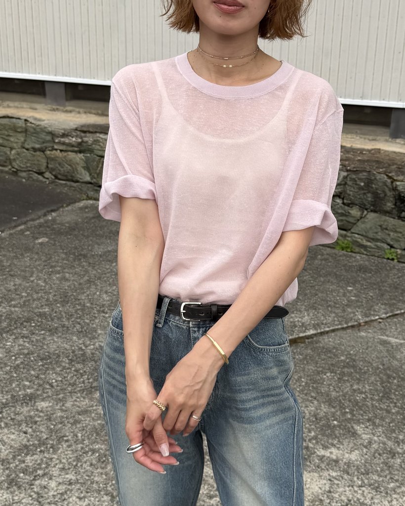 シアーニットTシャツ