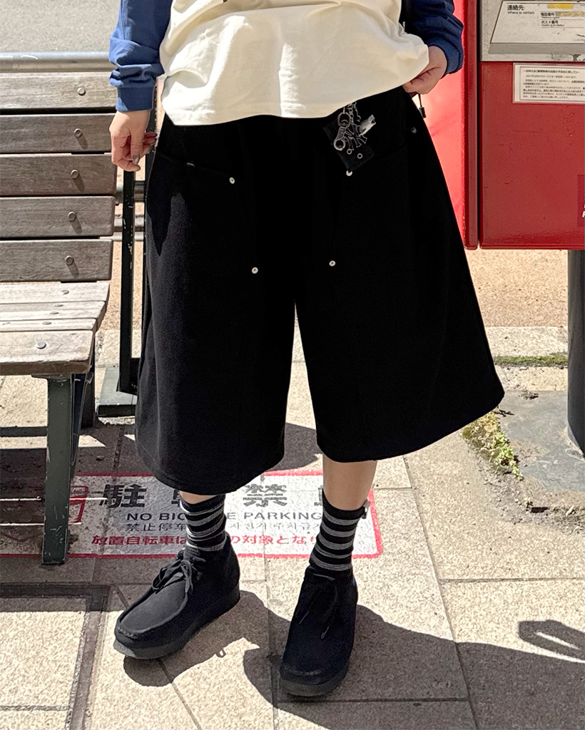 (UNISEX) スナップバミューダイージーパンツ