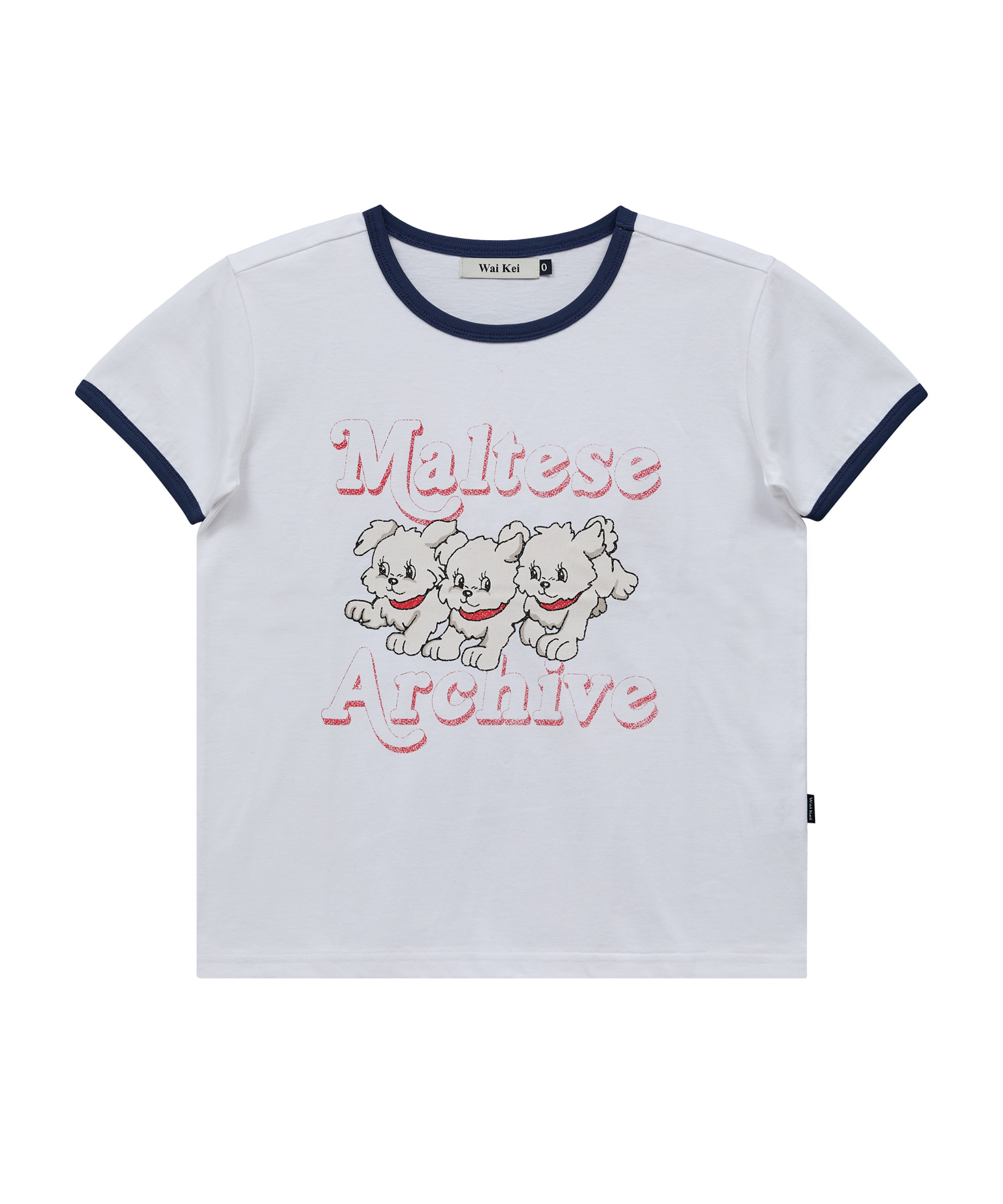 Maltese Archive Ringer Half Sleeve T-shirt Ver.2 WHITE