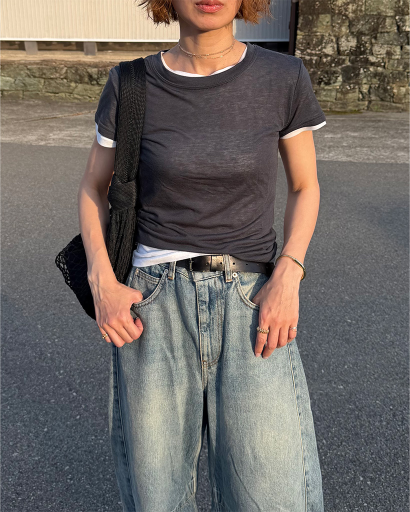 シアークロップドTシャツ