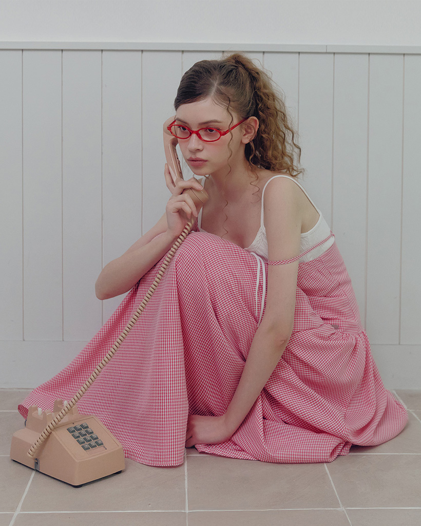 Callen Check Sleeveless Long Dress