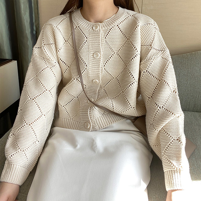 wizle punching knit cardigan | ファッション通販サイト NUGU