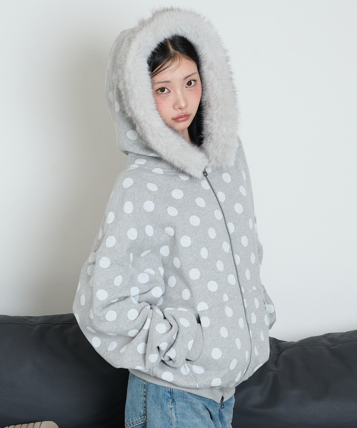DOT WINGS FUR HOODIE ZIP-UP | ファッション通販サイト NUGU
