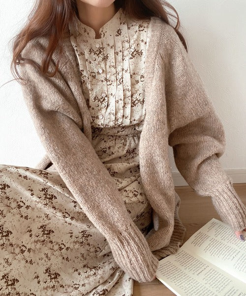 mily bilet】大人ガーリー。花柄フレア袖ワンピース mi1139018