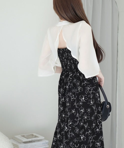 mily bilet】透け感コーデ でつくる、映えガーリー。前後2WAY花柄