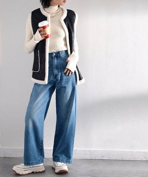 美品　ビアズリー　美シルエット　デニムパンツ　ワイド　ストレート　フリーサイズ 楽天市場】ビアズリー（パンツ｜ボトムス）：レディース