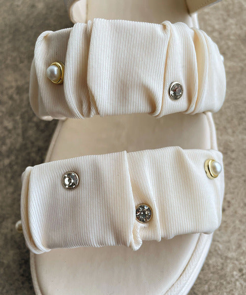 mily bilet】大満足のトレンド感♪注目のビジュー付き厚底