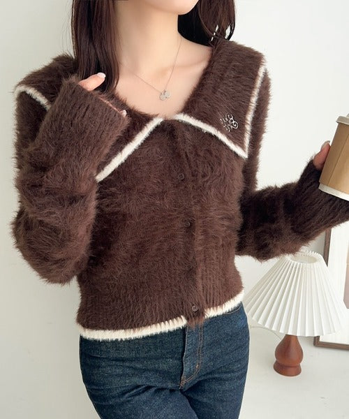 mily bilet】セーラーカラーが可愛い。ロゴ刺繍ビッグセーラー