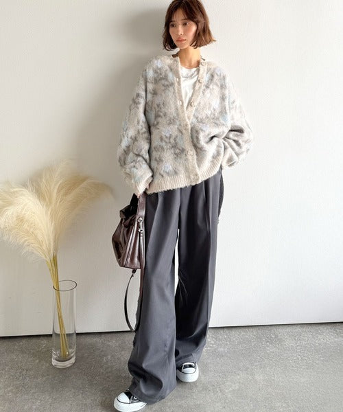 大人可愛いヴィンテージ調。モヘアタッチ前後2wayアンティークラグ