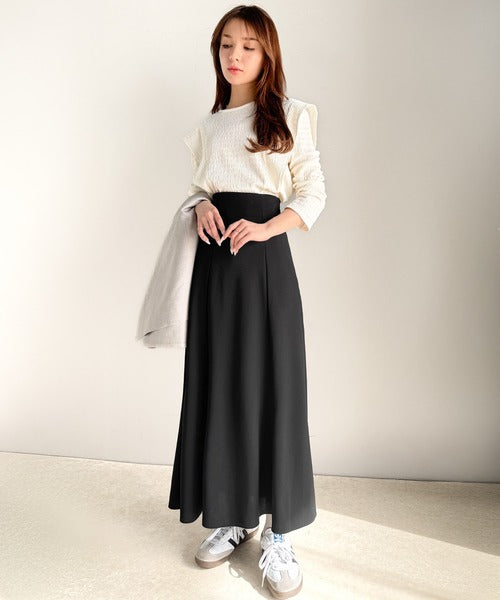 美ライン。カットジョーゼットハイウエストマーメイドロング