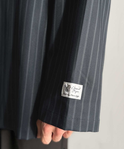 Classical Origin】「さっと羽織れる。」ストライプ柄ドレープ