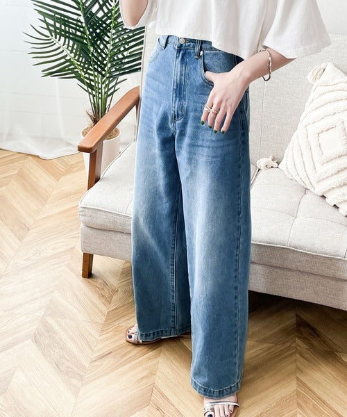 美シルエット。ハイウエストルーズデニムパンツ ce0900001