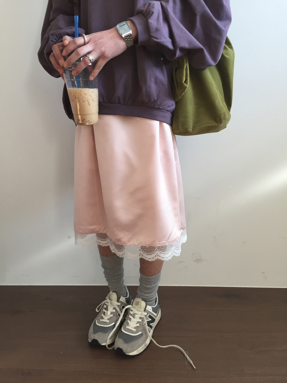 (2color)レースミドル丈スカート