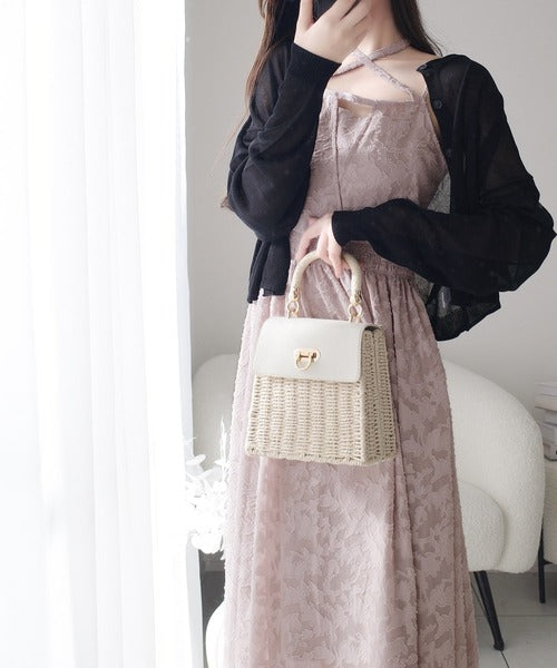 値下げ定価15万円 モスキーノ ドットチュールワンピース 未使用 サマンサモスモス ドットチュール前後2WAYキャミ