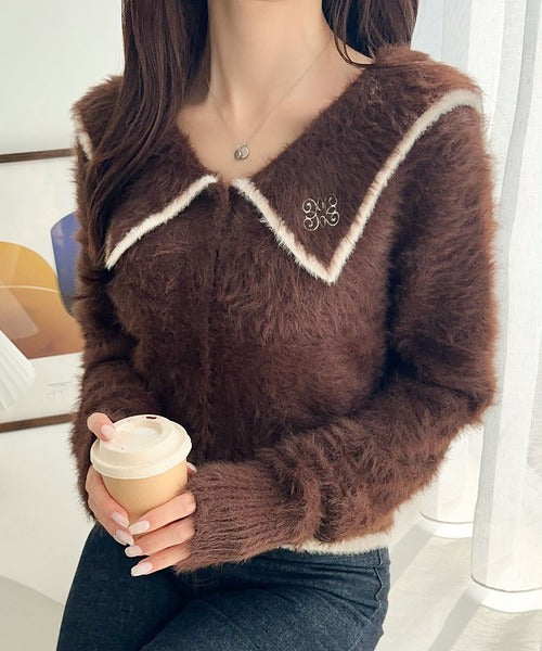 mily bilet】セーラーカラーが可愛い。ロゴ刺繍ビッグセーラー