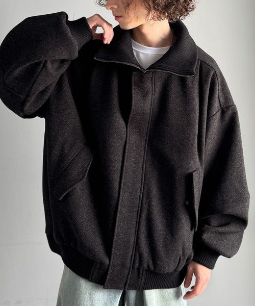 JaVaジャバコラボ》デイリーに輝く一着！ 襟リブニットメルトン比翼