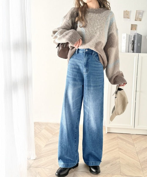 美シルエット。ハイウエストルーズデニムパンツ ce0900001