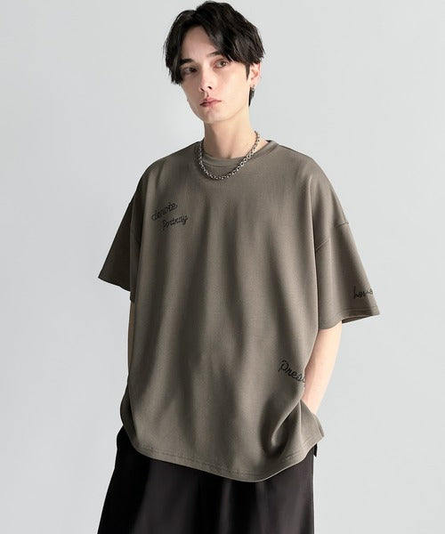 stone ロンティー 輝く個性。」ラインストーンロゴ使いドルマンオーバーサイズT