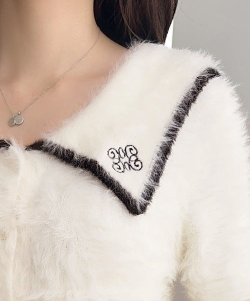 mily bilet】セーラーカラーが可愛い。ロゴ刺繍ビッグセーラー