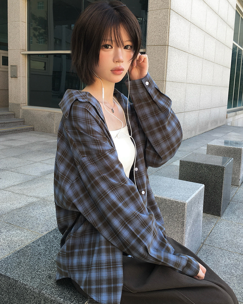 オーバーサイジングチェック柄シャツ(2color)_秋服 オーバーサイジングチェック柄シャツ(2color)_秋服