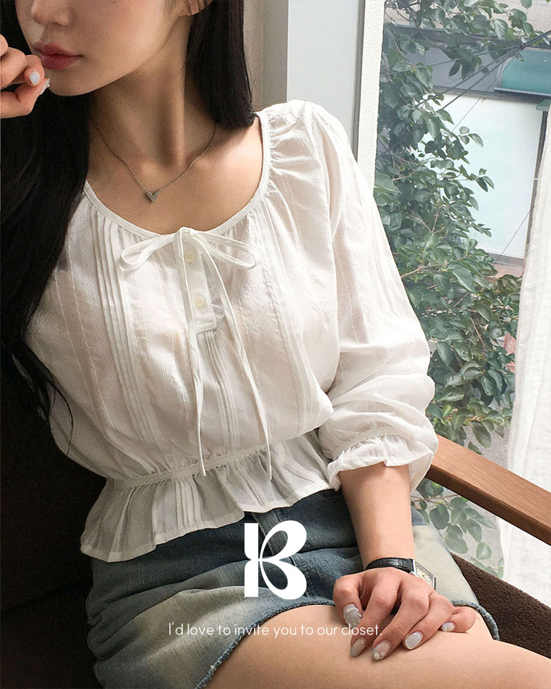 ORIGINAL]ロア、フリル長袖ブラウス | ファッション通販サイト NUGU