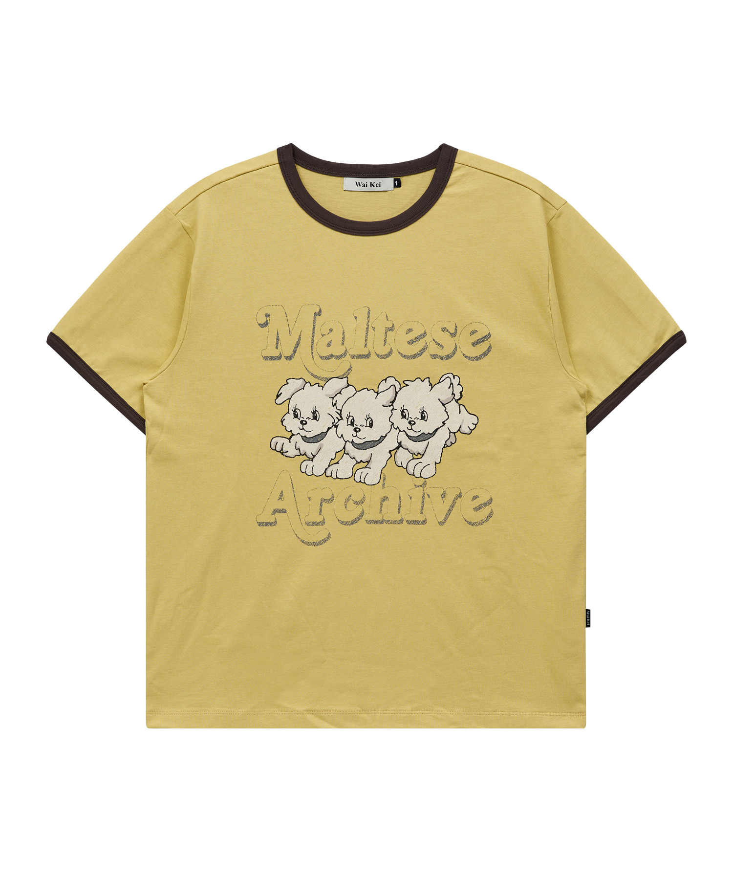 Maltese Archive Ringer Half Sleeve T-shirt Ver.2 YELLOW