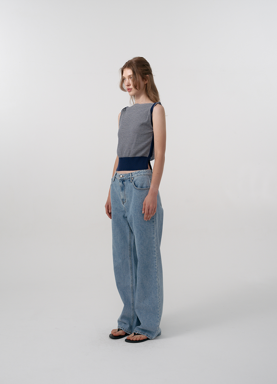 トップス Fold-Over Sleeveless Knit Top Fold-Over Sleeveless Knit Top