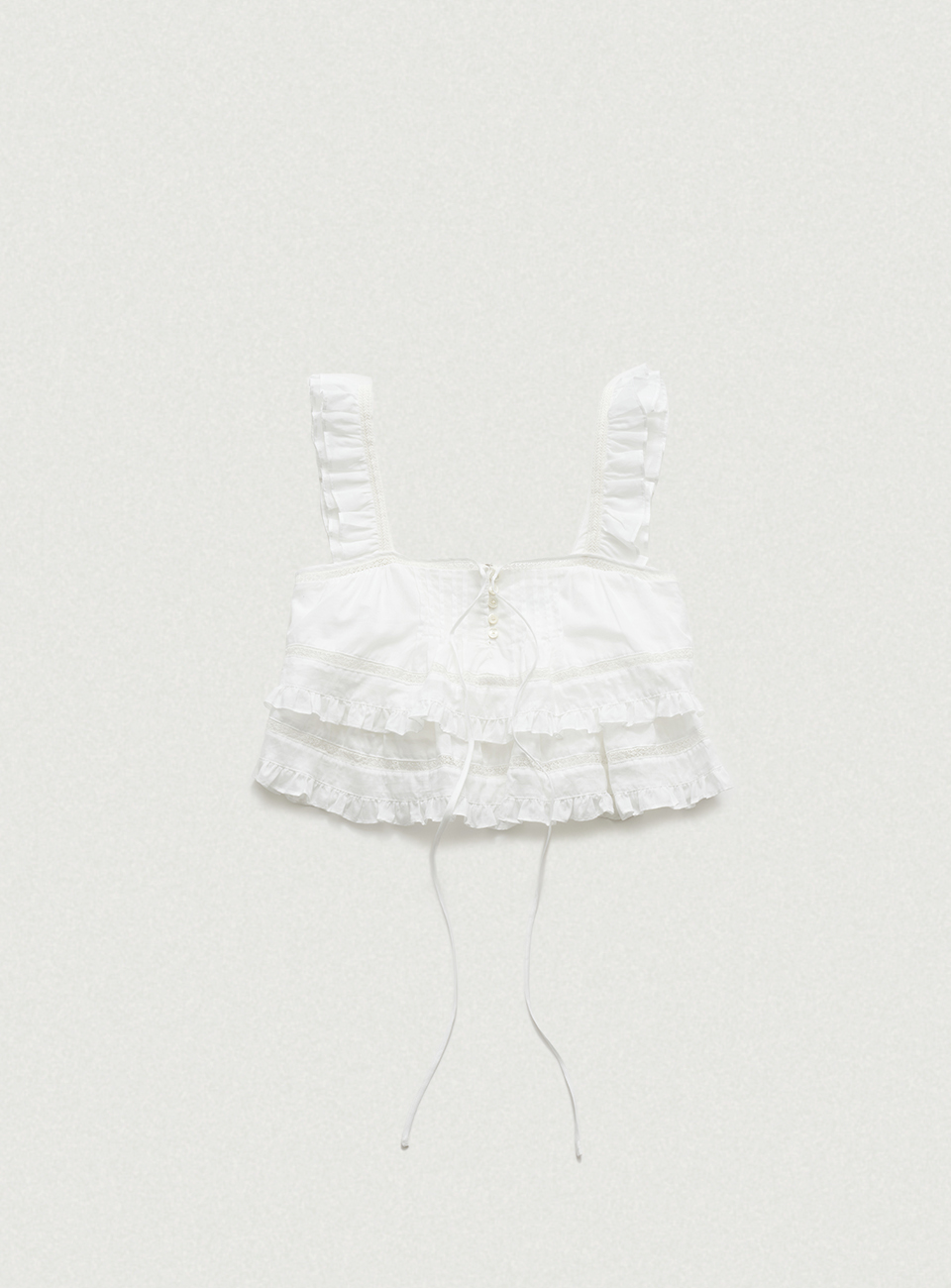 Velora Frill Wing Sleeveless Blouse_Ivory | ファッション通販サイト