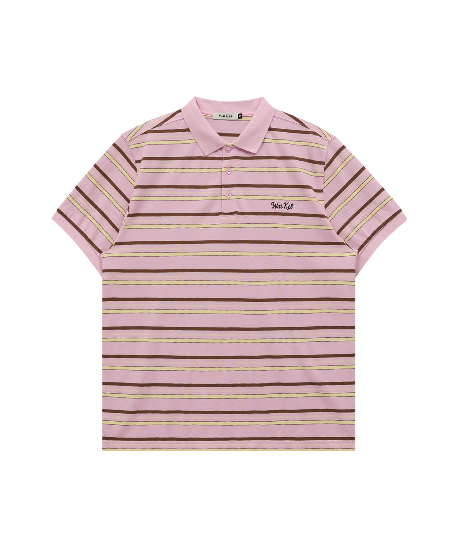 Stripe Logo Pique Half T-shirt PINK