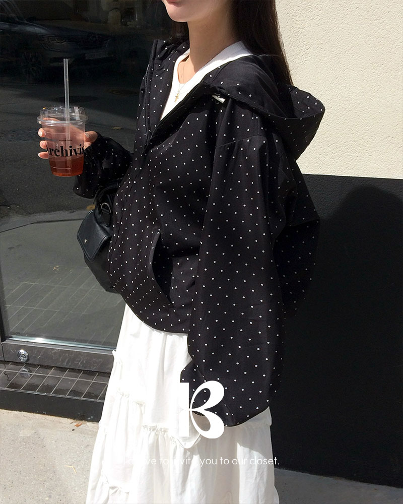 ウヌトレカ original]ミリドットフードウィンドブレーカー | ファッション