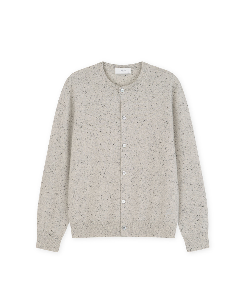 [UNISEX] Cashmere Essential Blend Round Neck Cardigan Oreo