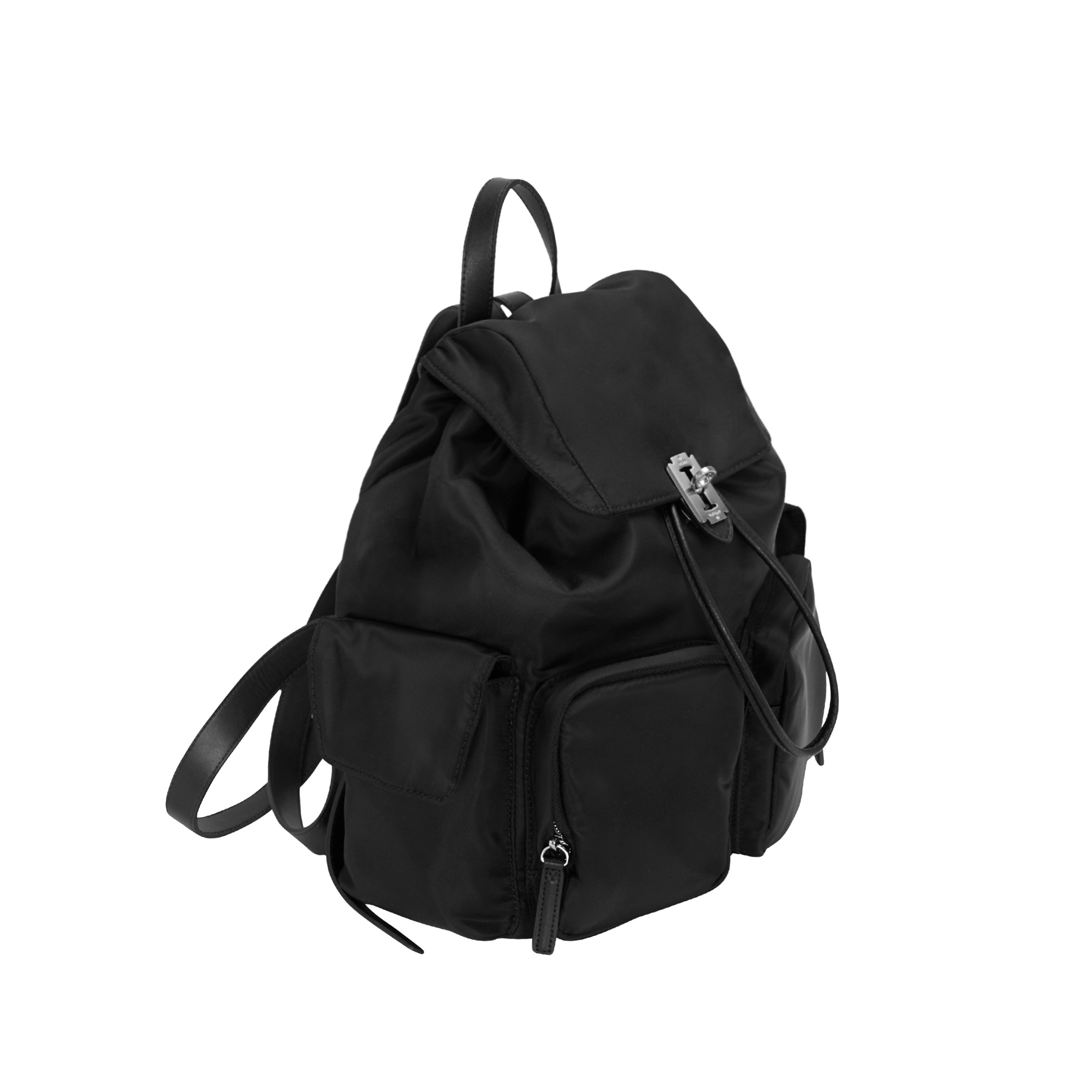 HEY DOUBLE POCKET BACKPACK M BLACK