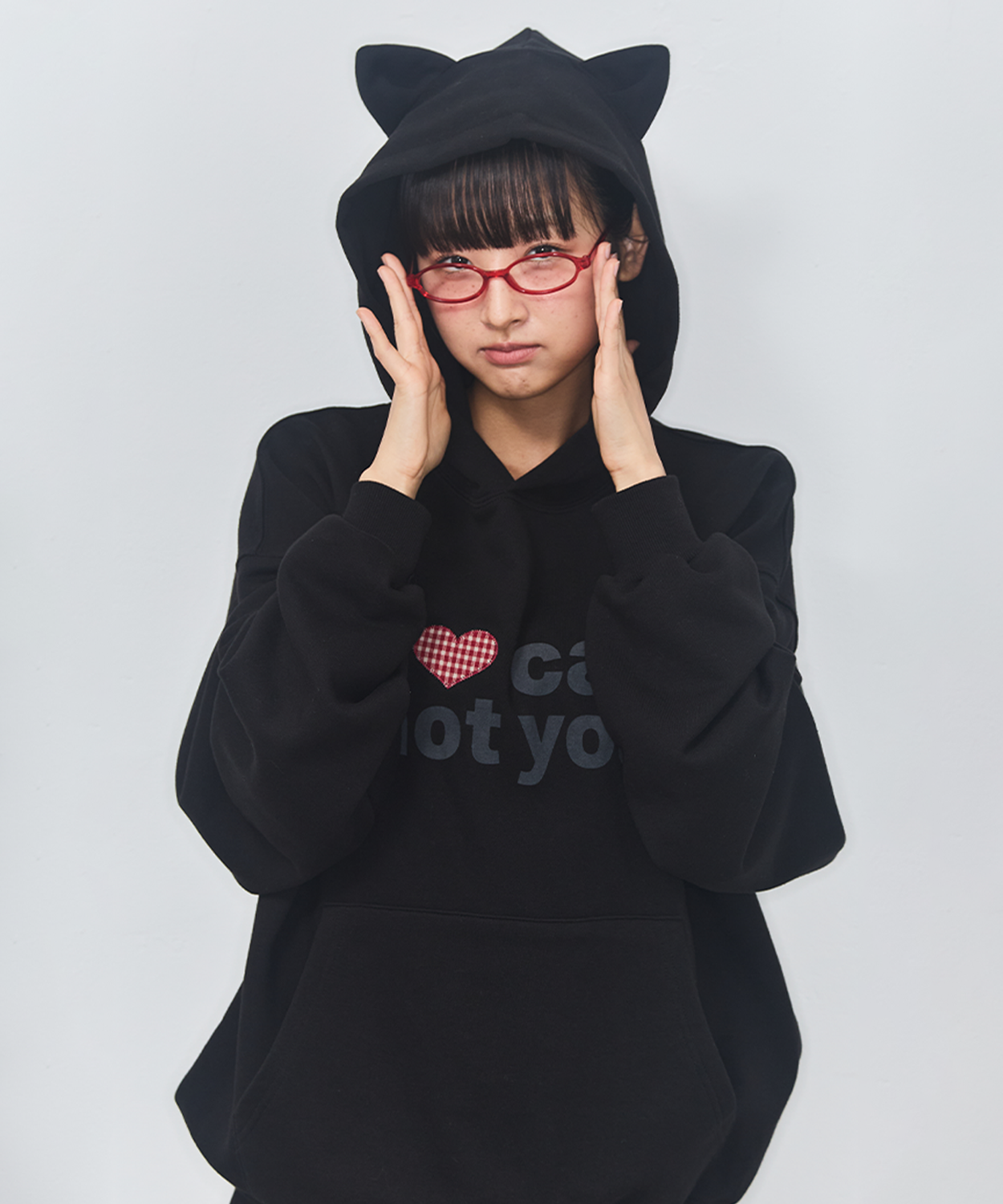 【人気アイドル着用】I LOVE CAT NOT YOU CAT EAR HOODIE