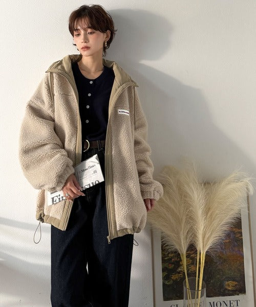 JaVaジャバコラボ》冷え知らず＆洒落見えアウター。あったかボア異素材