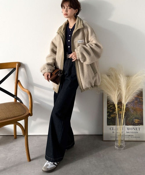 JaVaジャバコラボ》冷え知らず＆洒落見えアウター。あったかボア異素材