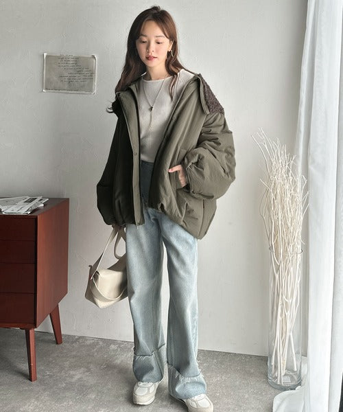 JaVaジャバコラボ》セーラー風カラーがあざとい。中綿バルーン